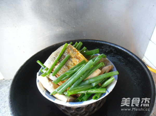 Salted Fish with Scallion and Ginger Oil recipe