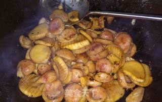 Fried Sausage with Pleurotus Eryngii recipe