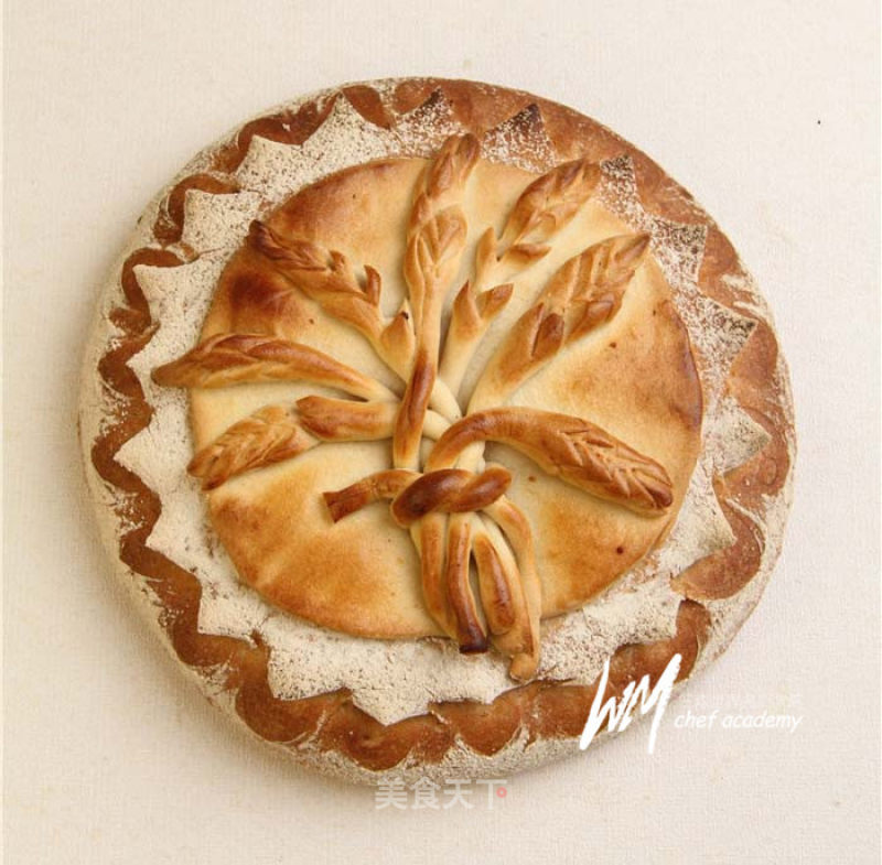 Wheat Ears Garnished Bread recipe