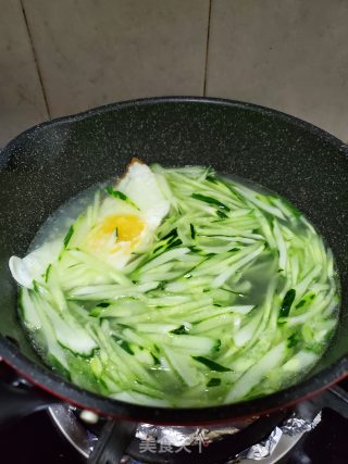 Poached Egg Cucumber Soup recipe