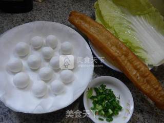 Chinese Cabbage Fried Dough Sticks Glutinous Rice Balls recipe