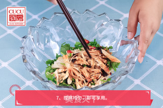 Enoki Mushroom Mixed with Shredded Chicken recipe