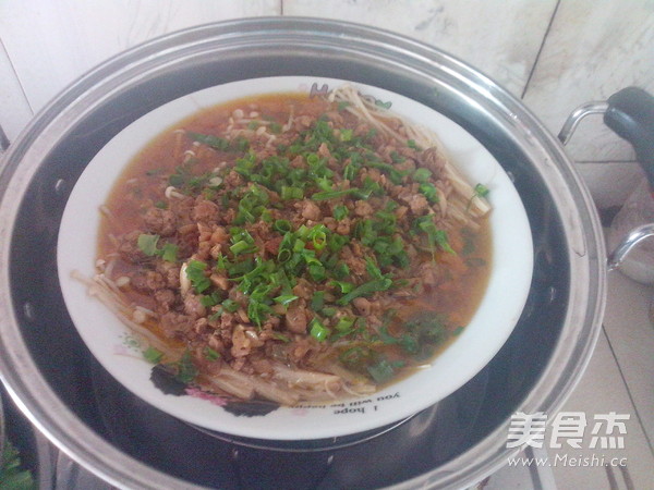 Minced Meat Enoki Mushroom recipe