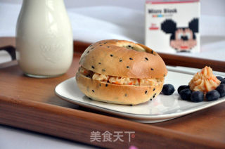 #the 4th Baking Contest and is Love to Eat Festival#black Sesame Bagel Sandwich recipe