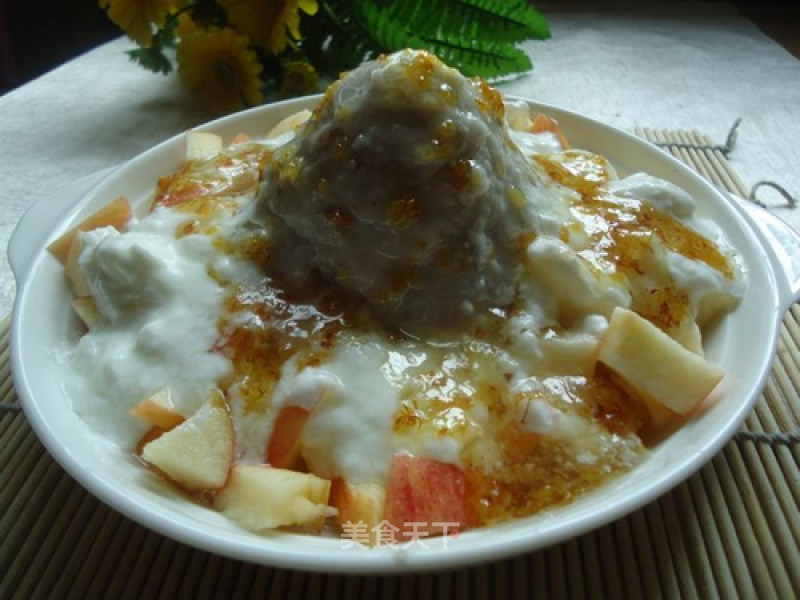 Apple Yogurt Taro Mash Tower recipe