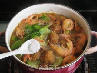 Stewed Tofu with Meatballs and Shrimp recipe