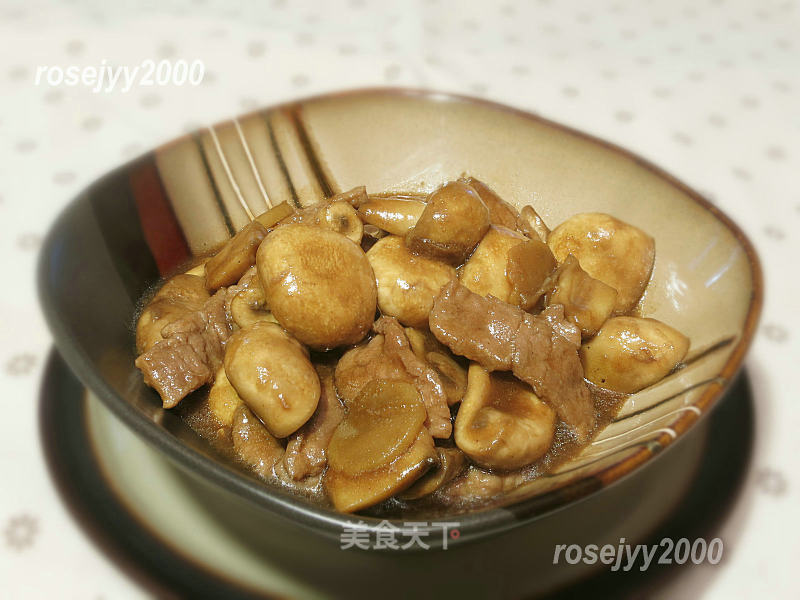 Mushroom Beef with Oyster Sauce recipe