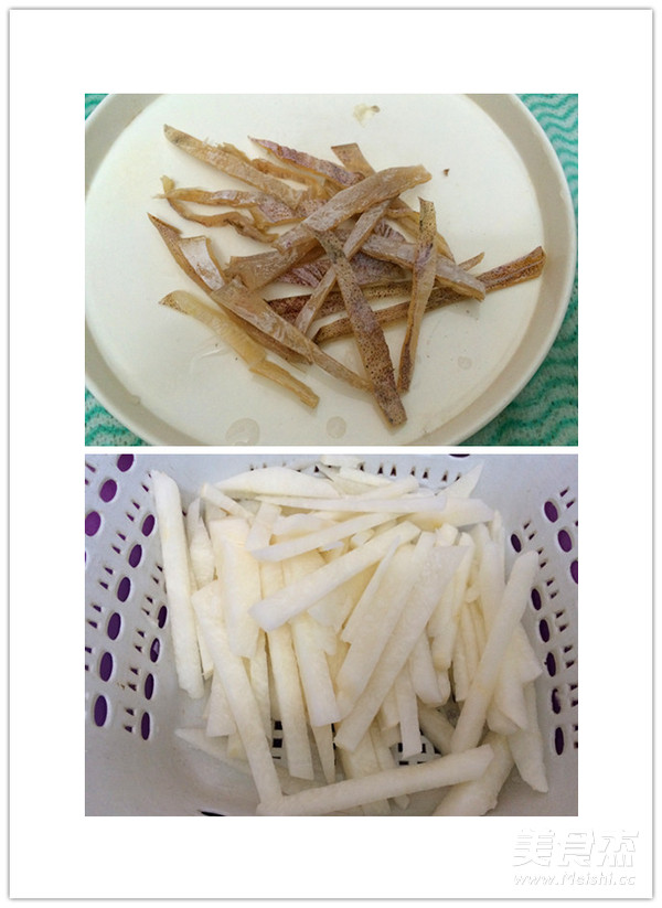 Stir-fried Cold Potatoes with Shredded Squid recipe