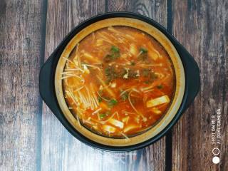 Enoki Mushroom Tofu Tomato Soup recipe