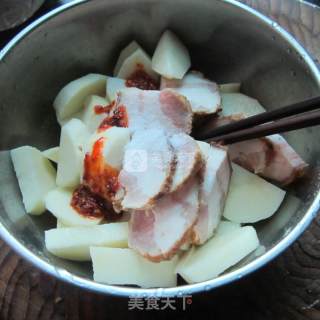 Steamed Potato Chips with Meat recipe