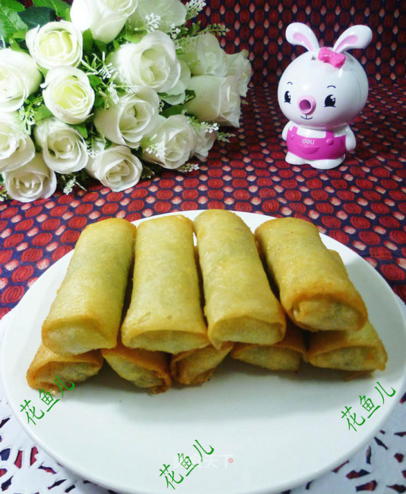 Celery Leaf Minced Pork Spring Rolls recipe