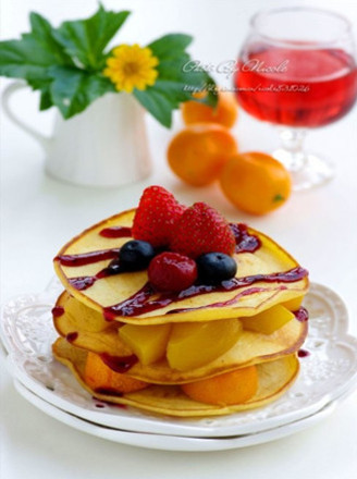 Blueberry Fruit Pancakes recipe