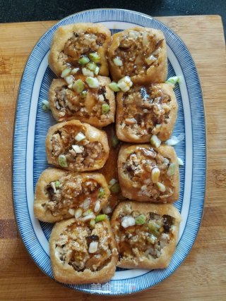 Tofu Stuffed with Mushrooms and Minced Meat recipe