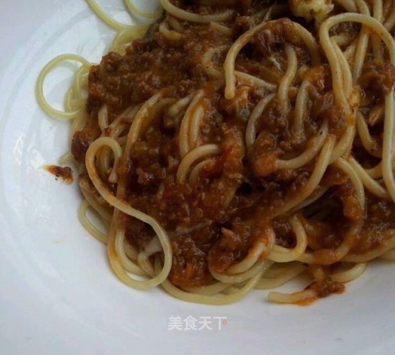 Baked Spaghetti with Cheese and Meat Sauce recipe