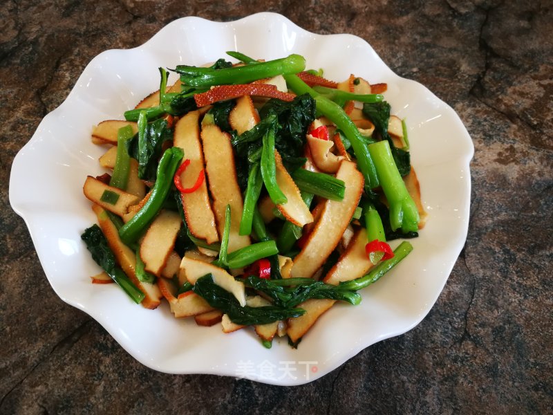 Choy Sum Stir-fried Five Spice Dried Beans