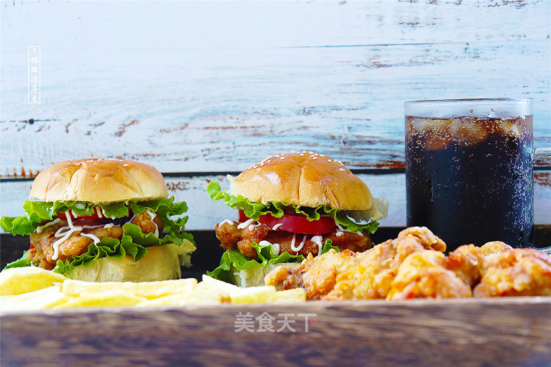 Homemade Burger and Fried Chicken Meal for Two recipe