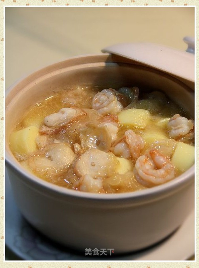 Fume-free Low-carbon Private Dish "bone Soup Seafood Tofu Pot" recipe