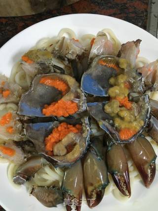 Steamed Crab with Udon Noodles recipe