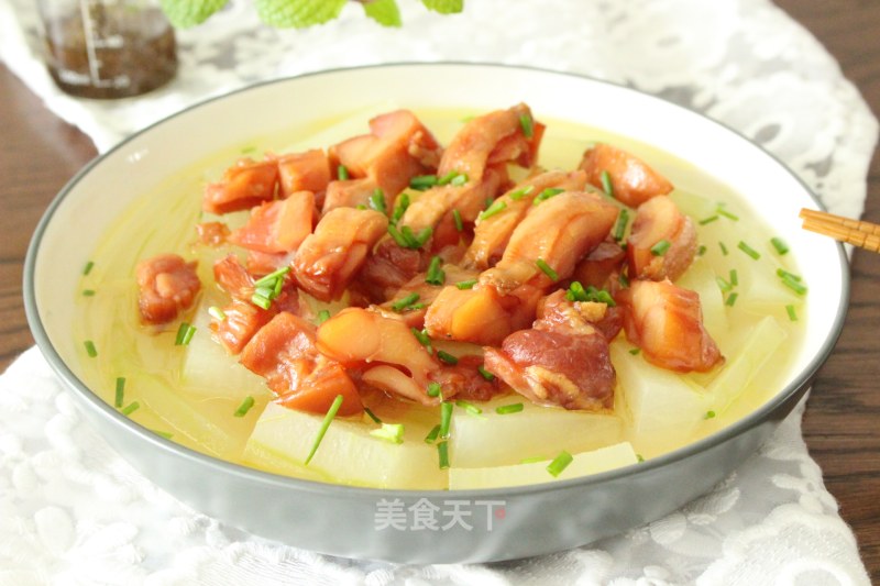 Steamed Winter Melon with Cured Drumsticks recipe