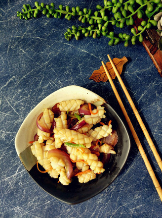 Fried Squid Flower with Onion recipe