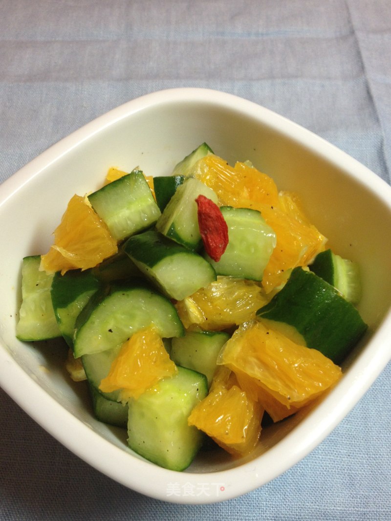 Cucumber and Orange Salad [traditional Salad] Freshly Tasted [two-color Salad] recipe