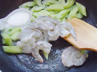 Good for A Century: Stir-fried Shrimps with Celery and Lily recipe