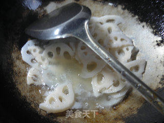 Fried Lotus Root with Mustard and Shrimp recipe