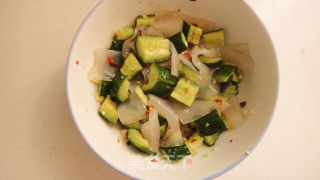 Cucumber Tossed with Noodles recipe