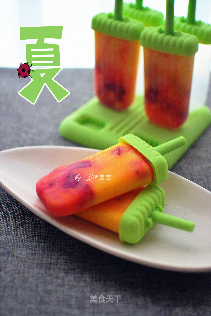 Cantaloupe Coconut Milk Dragon Fruit Popsicle recipe