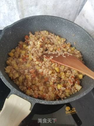 Potato Ham Fried Rice recipe