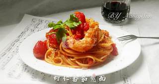 Simple and Delicious-spaghetti with Shrimp and Tomato recipe
