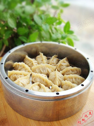 Steamed Dumplings with Pork and Green Onion Noodles recipe