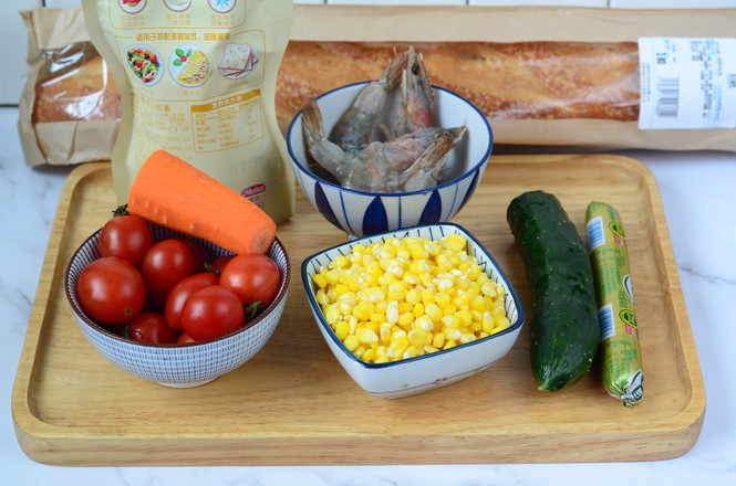 Shrimp Corn Baguette Salad recipe