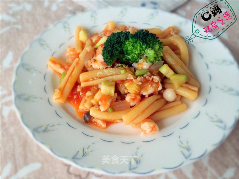 C Ma’s Private Choice-healthy and Delicious Tomato Sauce Shrimp Pasta recipe