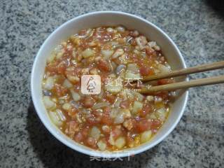 Steamed Minced Pork with Egg and Squid recipe