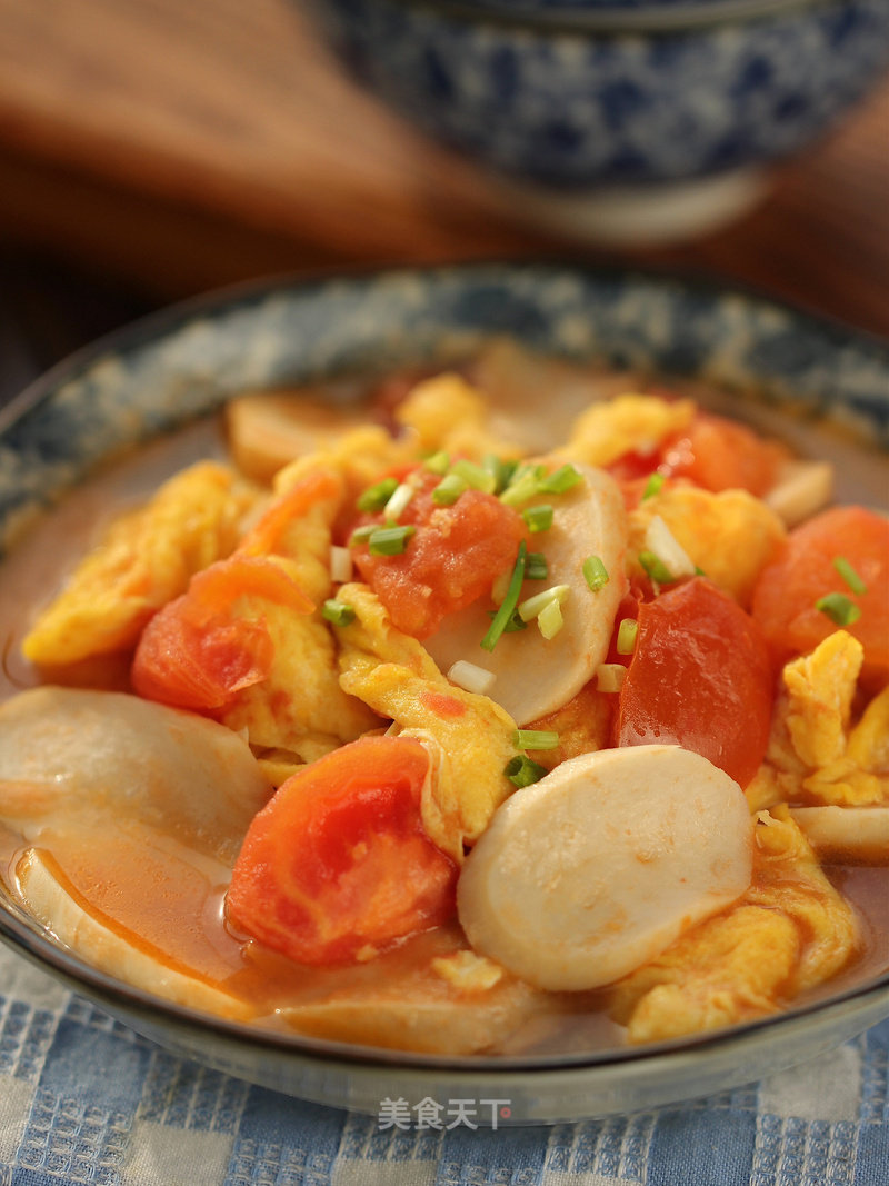 Scrambled Eggs with Tomato and King Pleurotus recipe