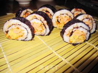 Produced by Xiaowenzi~~【spicy Ham and Floss Sushi】 recipe