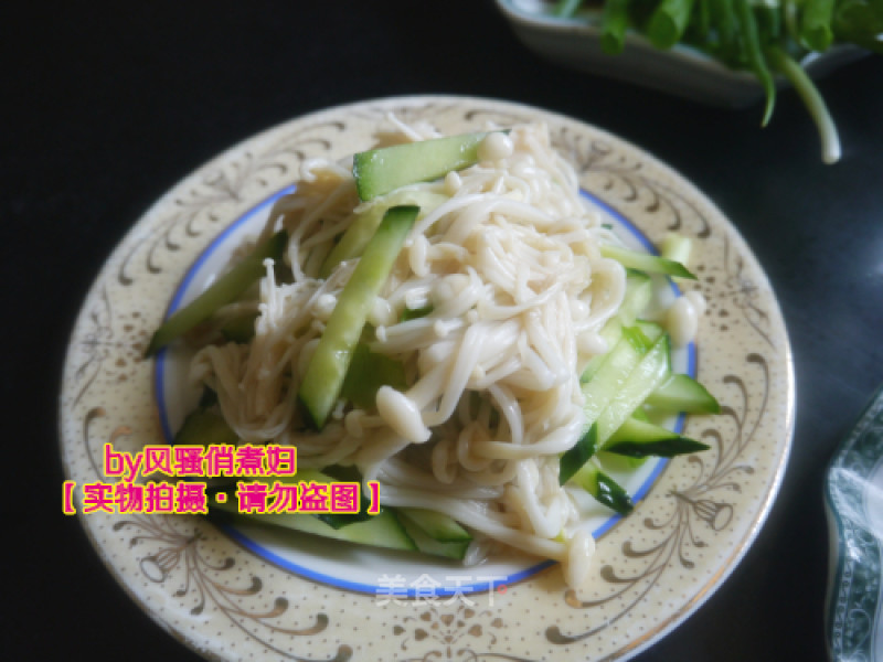 Cucumber Salad with Enoki Mushrooms recipe