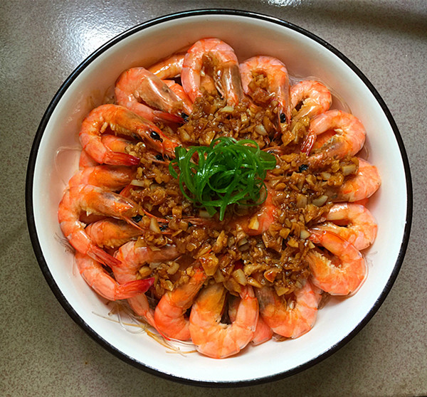 Steamed Shrimp with Garlic Vermicelli recipe