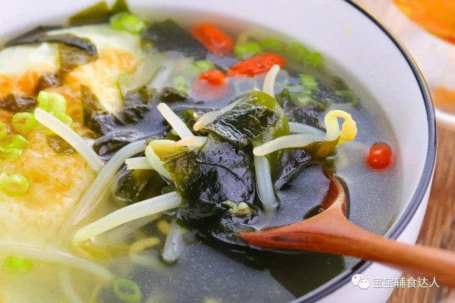 Fried Egg Wakame Soup Baby Food Supplement Recipe