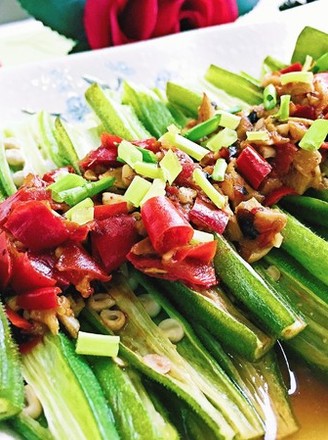 Steamed Okra with Spicy Tempeh recipe