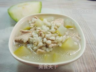 Three High Recipes-winter Melon and Barley Porridge with Lean Meat recipe