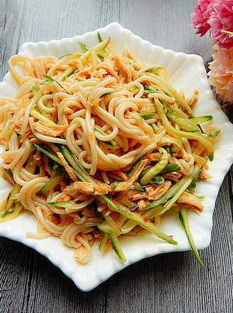 Cold Noodles with Cucumber and Chicken recipe