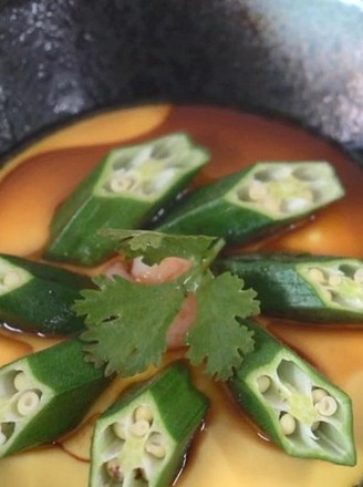 Okra Steamed Egg recipe