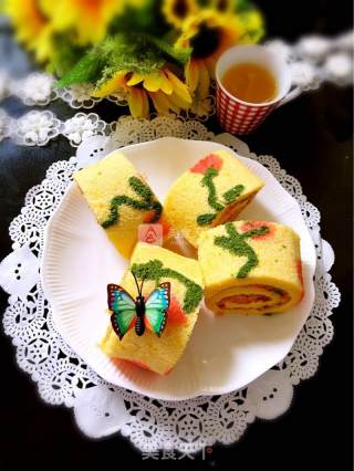 Butterfly Love Flower Cake Roll recipe