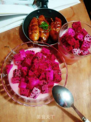 Strawberry Pudding Dragon Fruit Cup recipe