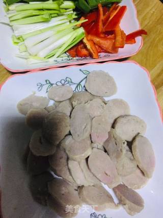 Garlic Fried Meatball Slices recipe