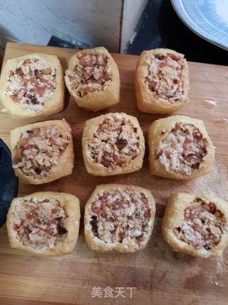 Tofu Stuffed with Mushrooms and Minced Meat recipe