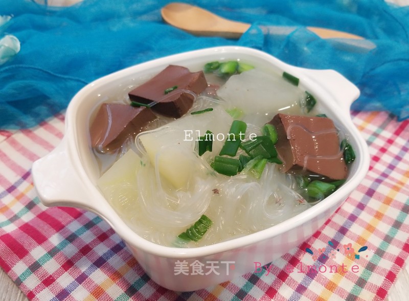 Winter Melon Duck Blood Vermicelli Soup recipe