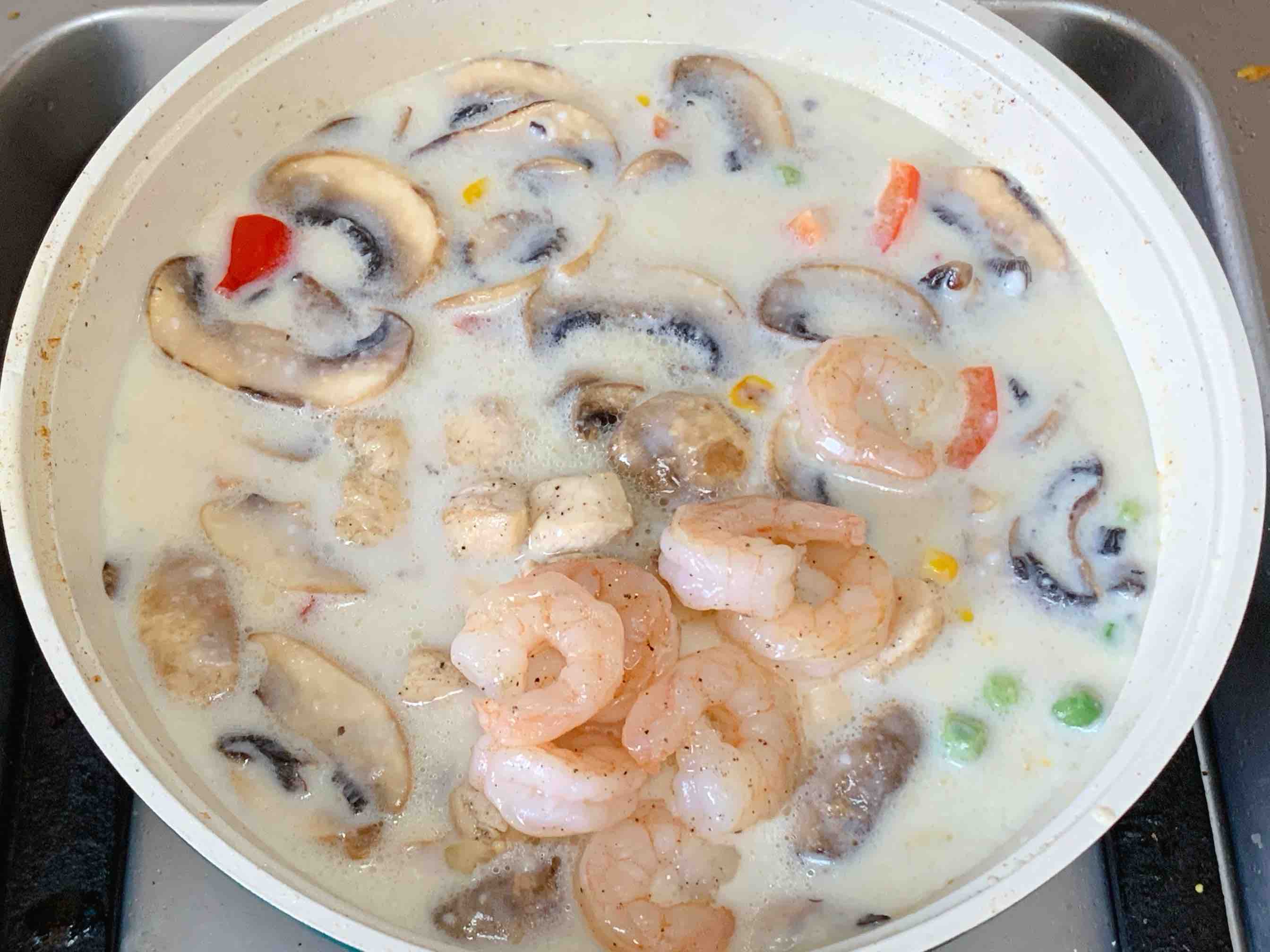 Creamy Mushroom and Shrimp Bisque Soup recipe